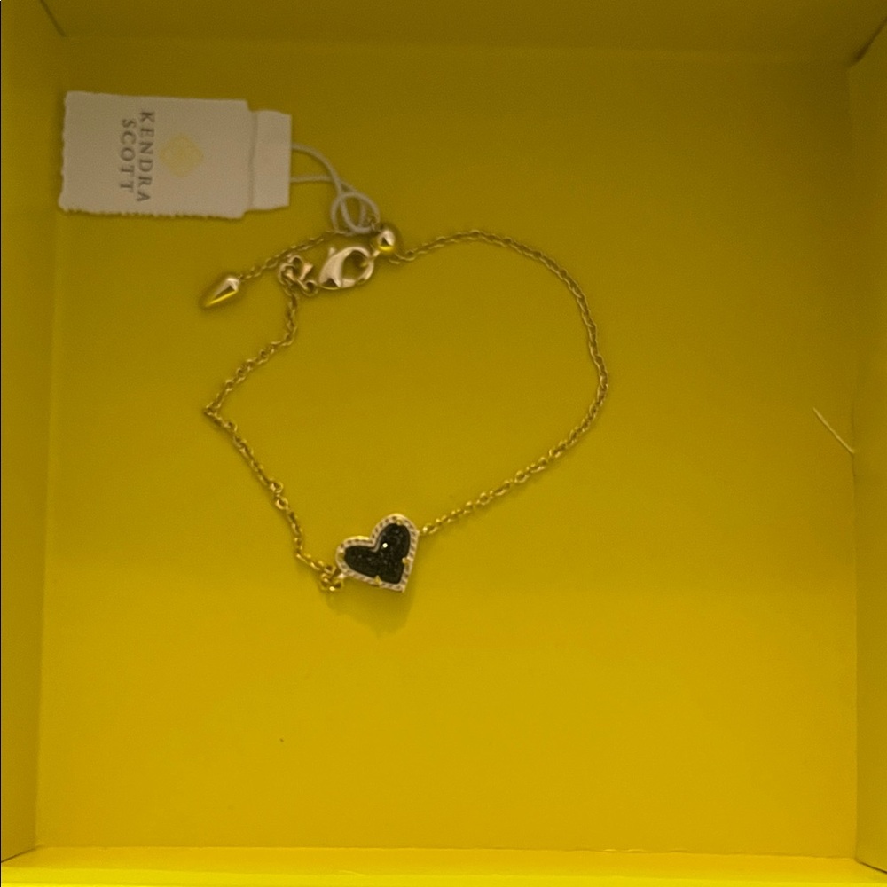 Kendra Scott Black Heart Gold Bracelet